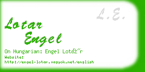 lotar engel business card